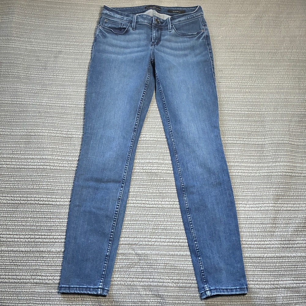 Guess Power Skinny Jeans Womens 28 Medium Wash Denim Stretch Low Rise Slim Leg